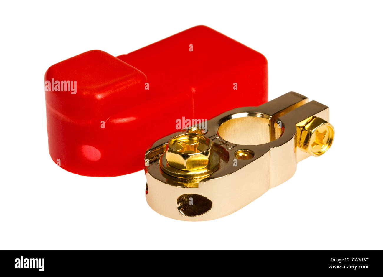 Positive contact terminal CAR battery Stock Photo Alamy