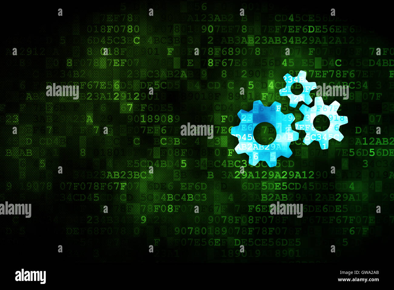 Finance concept Gears on digital background Stock Photo Alamy