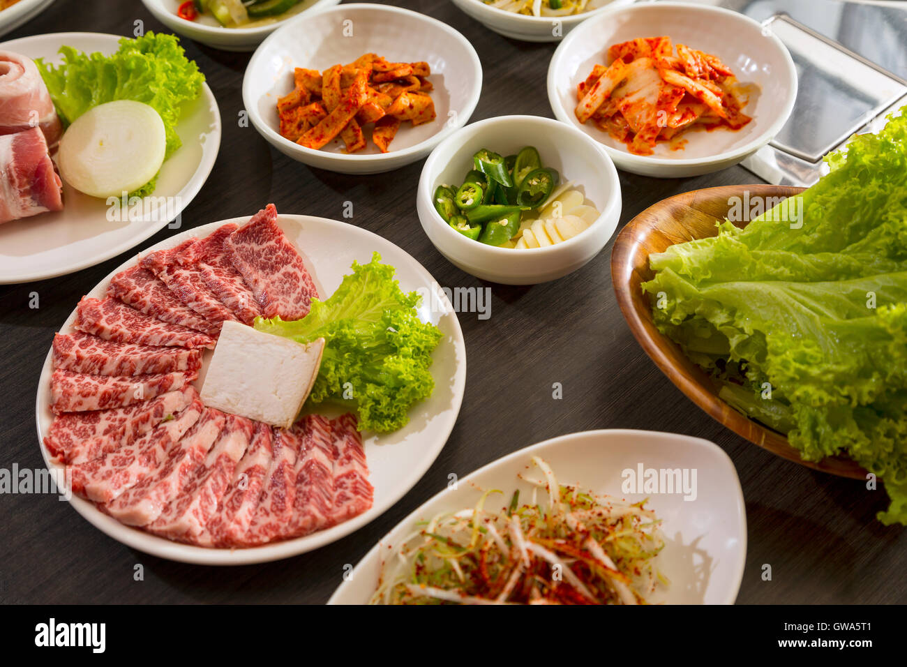 Korean side dishes Stock Photo Alamy