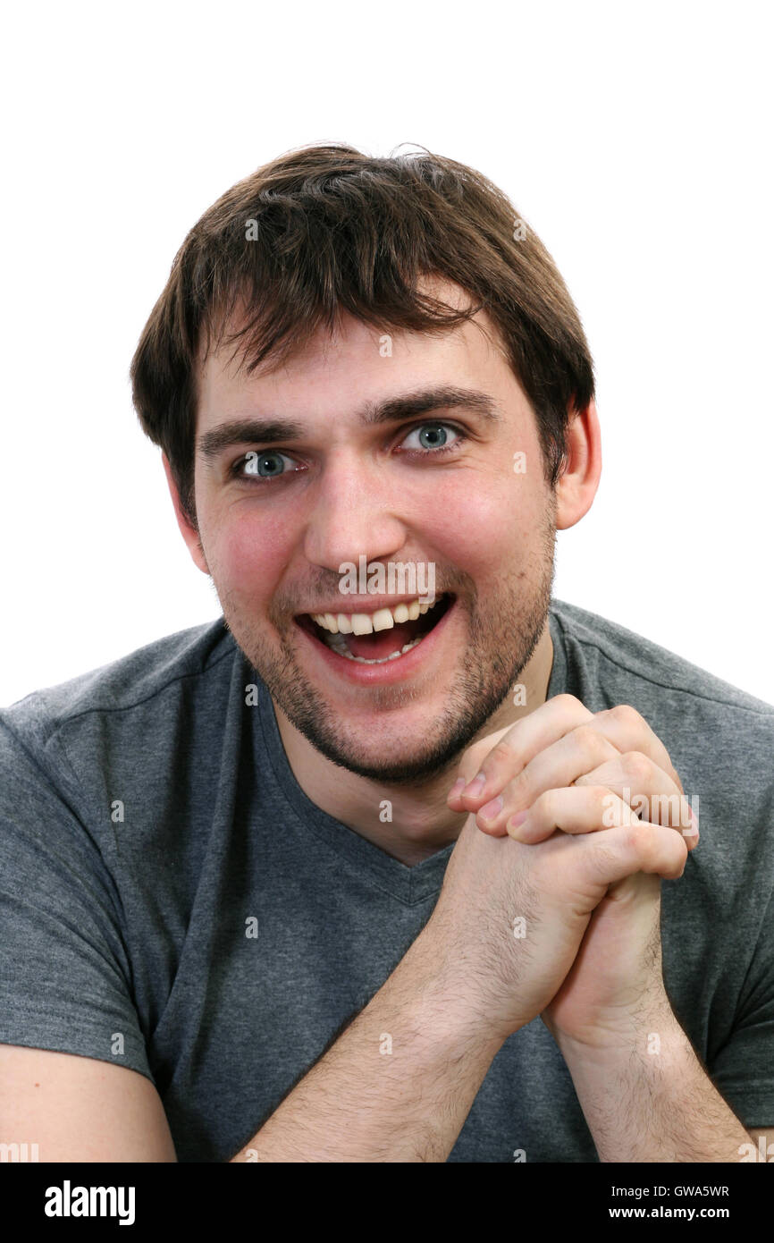 Closeup portrait of smiling young man Stock Photo - Alamy