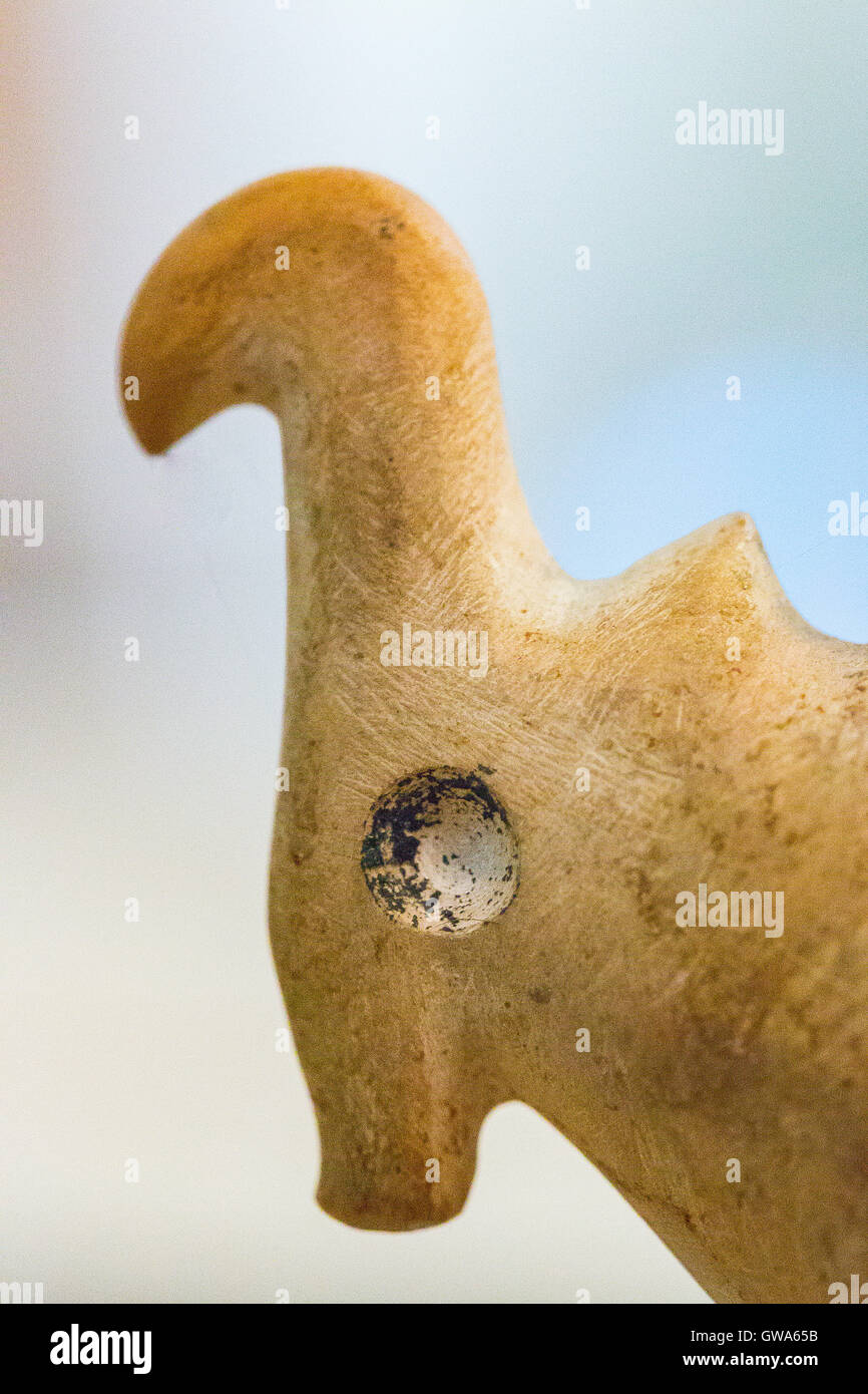 Egypt, Cairo, Egyptian Museum, detail of a vase in the shape of an antelope, limestone. Stock Photo