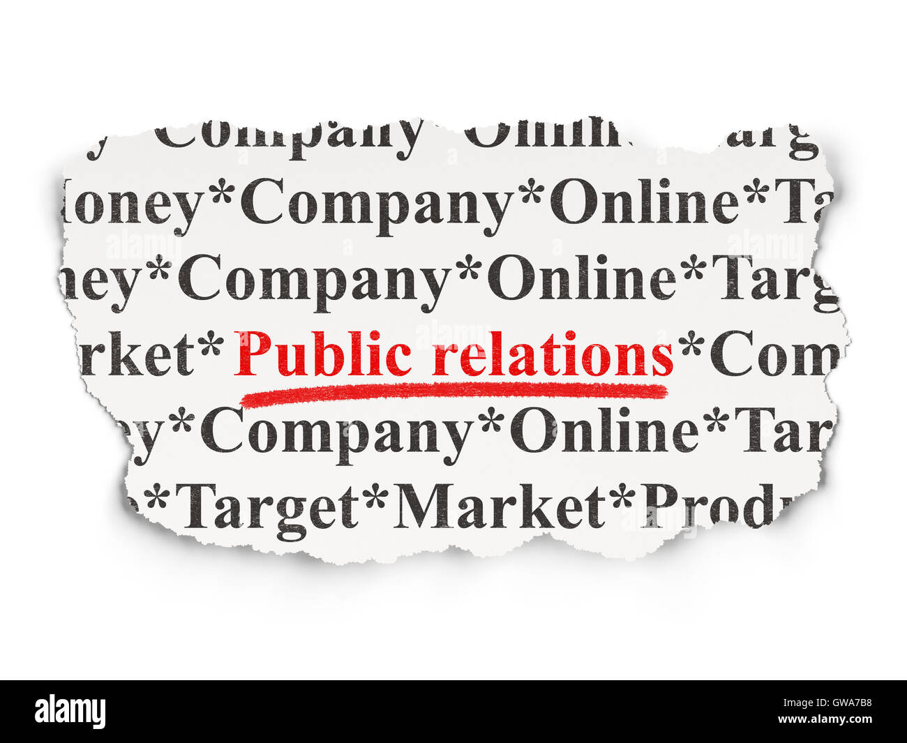 Marketing concept: Public Relations on Paper background Stock Photo