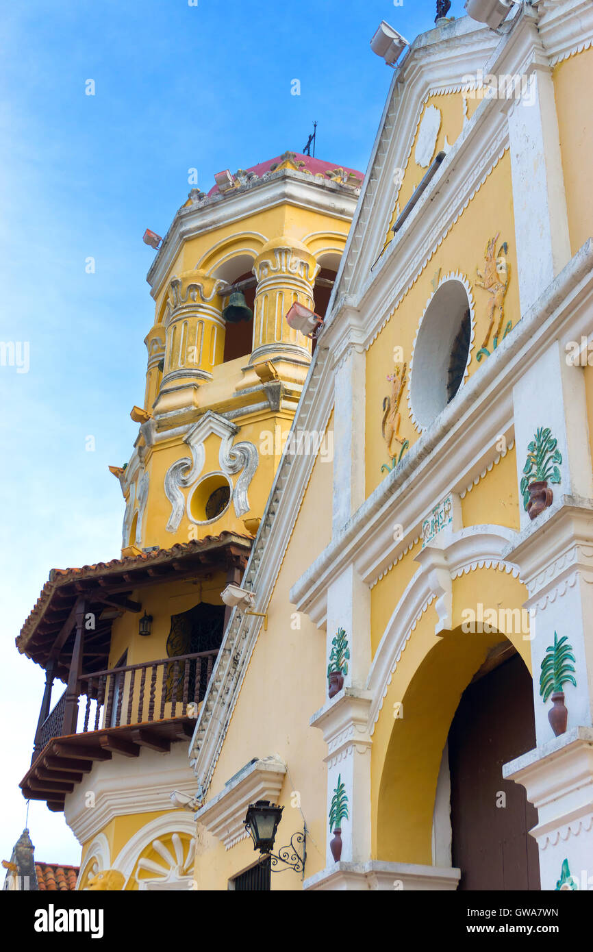 View of Santa Barbara church in the UNESCO World Heritage site of Mompox, Colombia Stock Photo