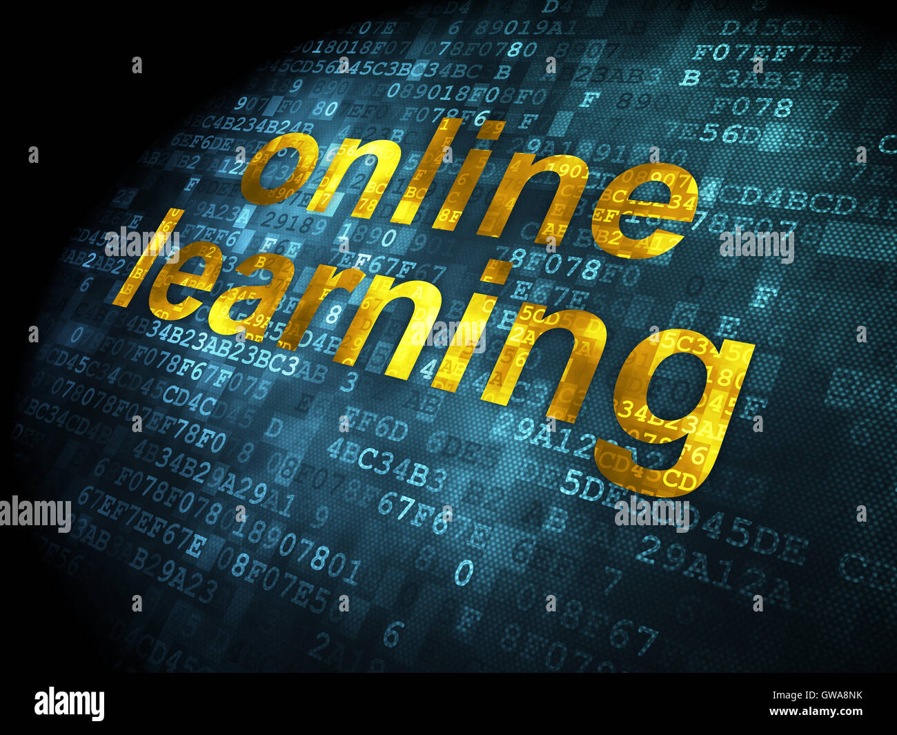 Education concept: Online Learning on digital background Stock Photo ...
