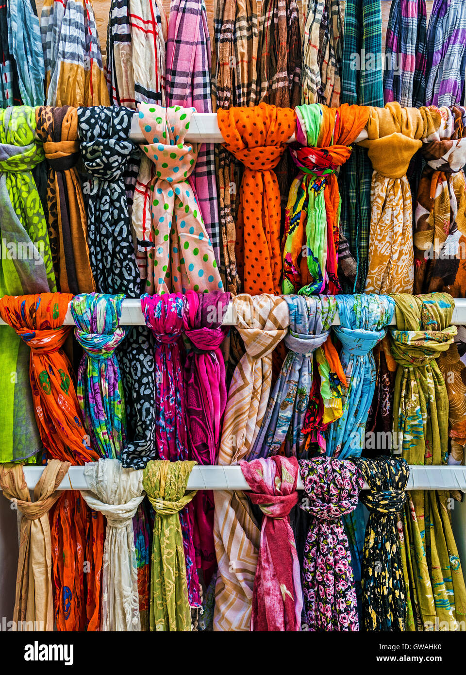 Scarves for sale Stock Photo Alamy