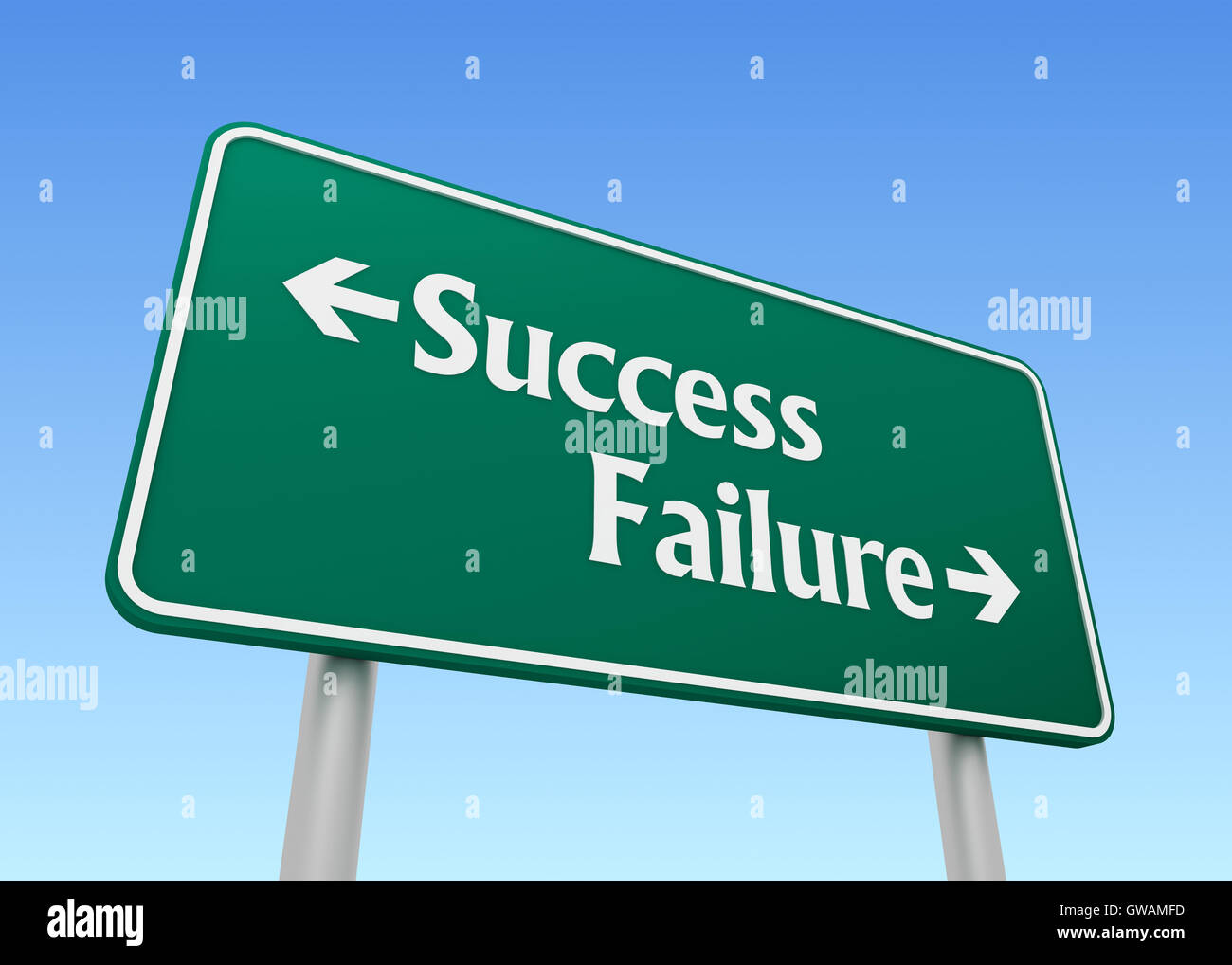success failure signpost concept  3d illustration Stock Photo