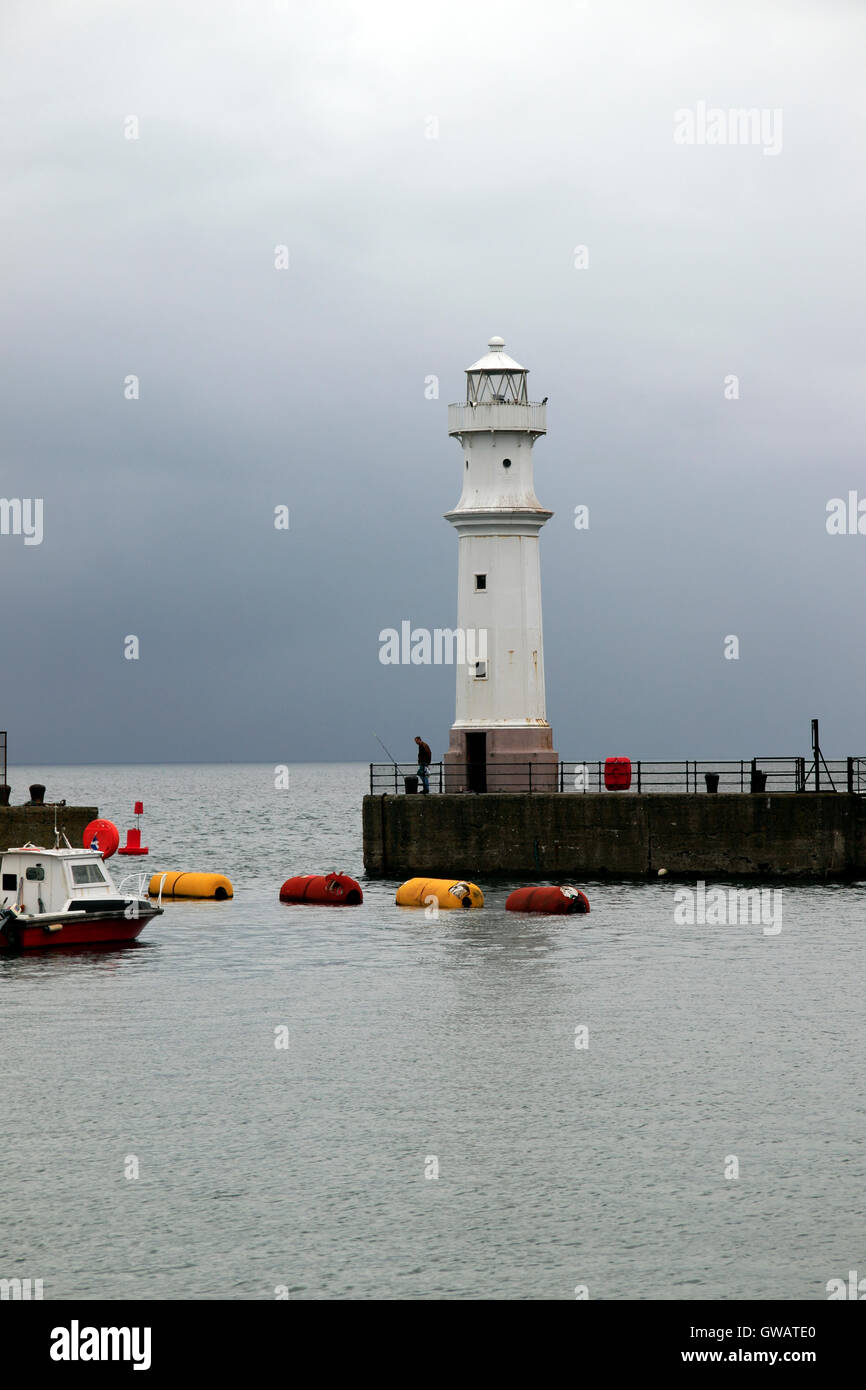 Fishing off the pier, Newhaven Lighthouse, Newhaven Harbour, Edinburgh