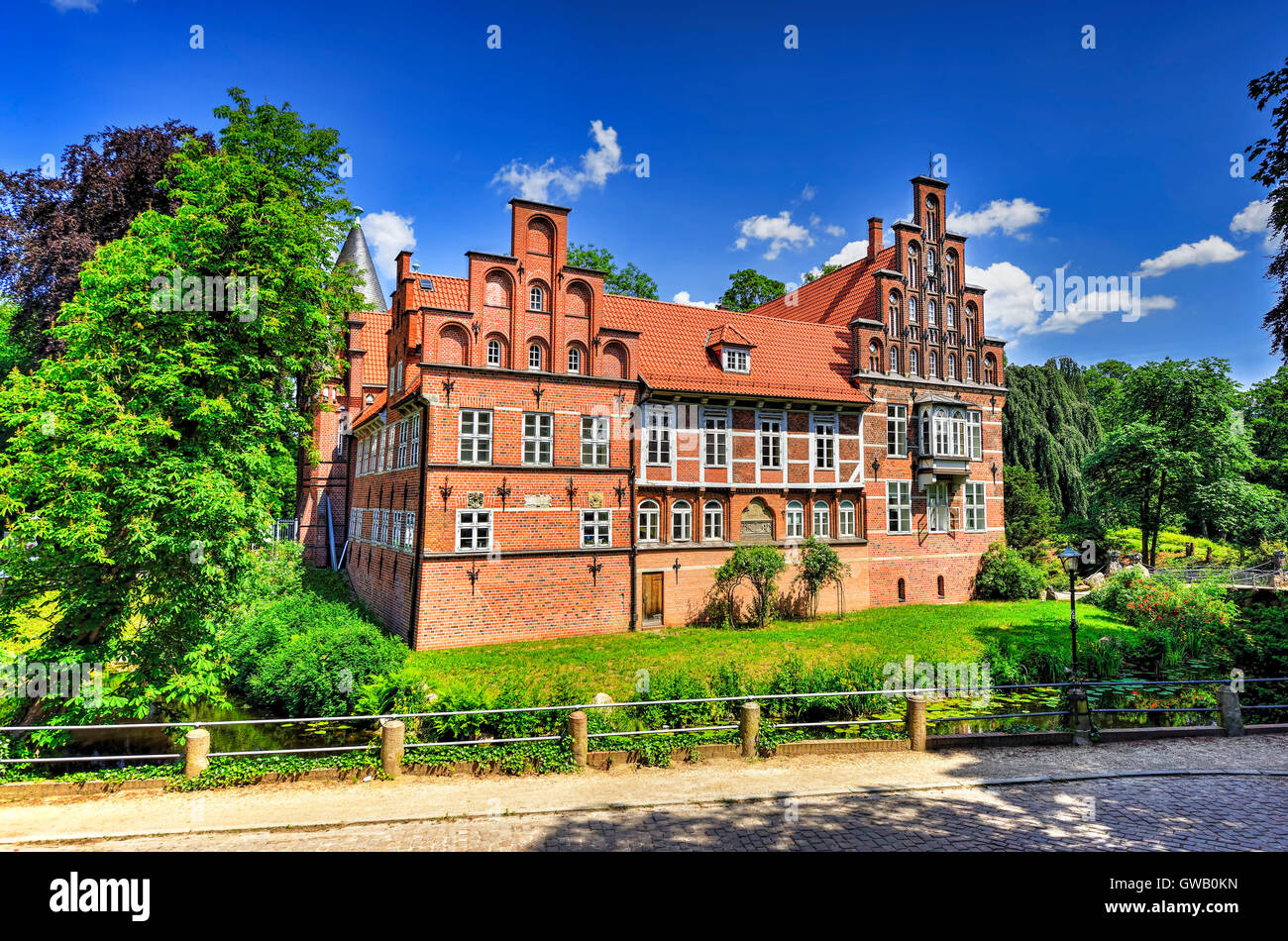 Castle in mountain village, Hamburg, Germany, Europe, Schloss in Bergedorf, Deutschland, Europa Stock Photo