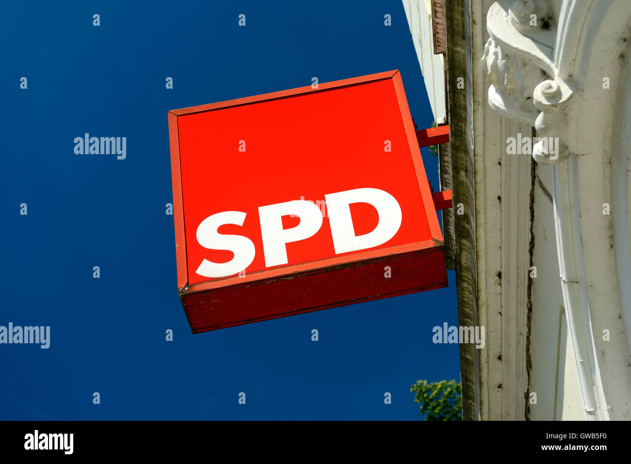 Sign of SPD, Social Democratic Party of Germany, Schild der SPD, Sozialdemokratische Partei Deutschlands Stock Photo