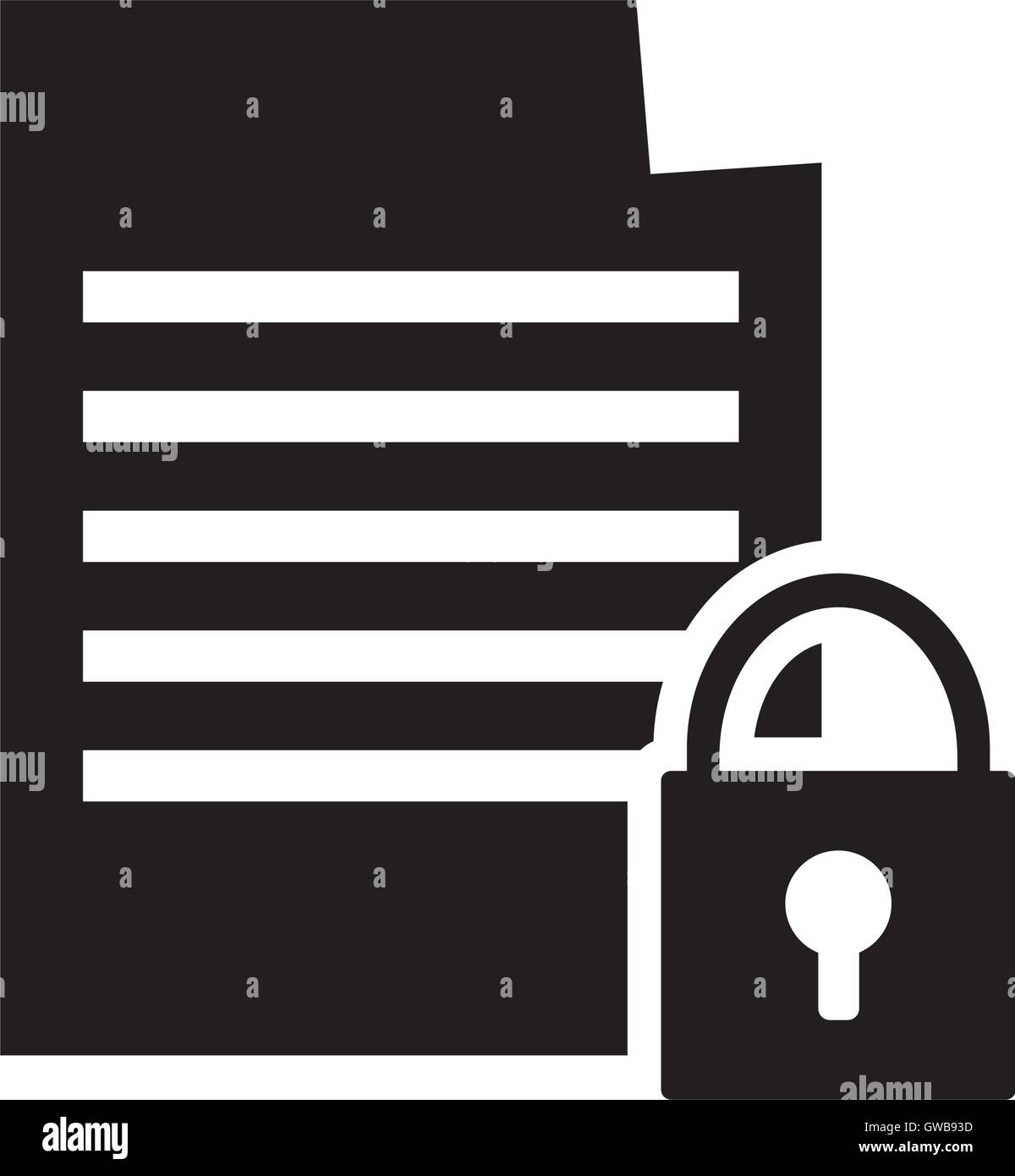 paper document and safety lock icon Stock Vector Image & Art - Alamy