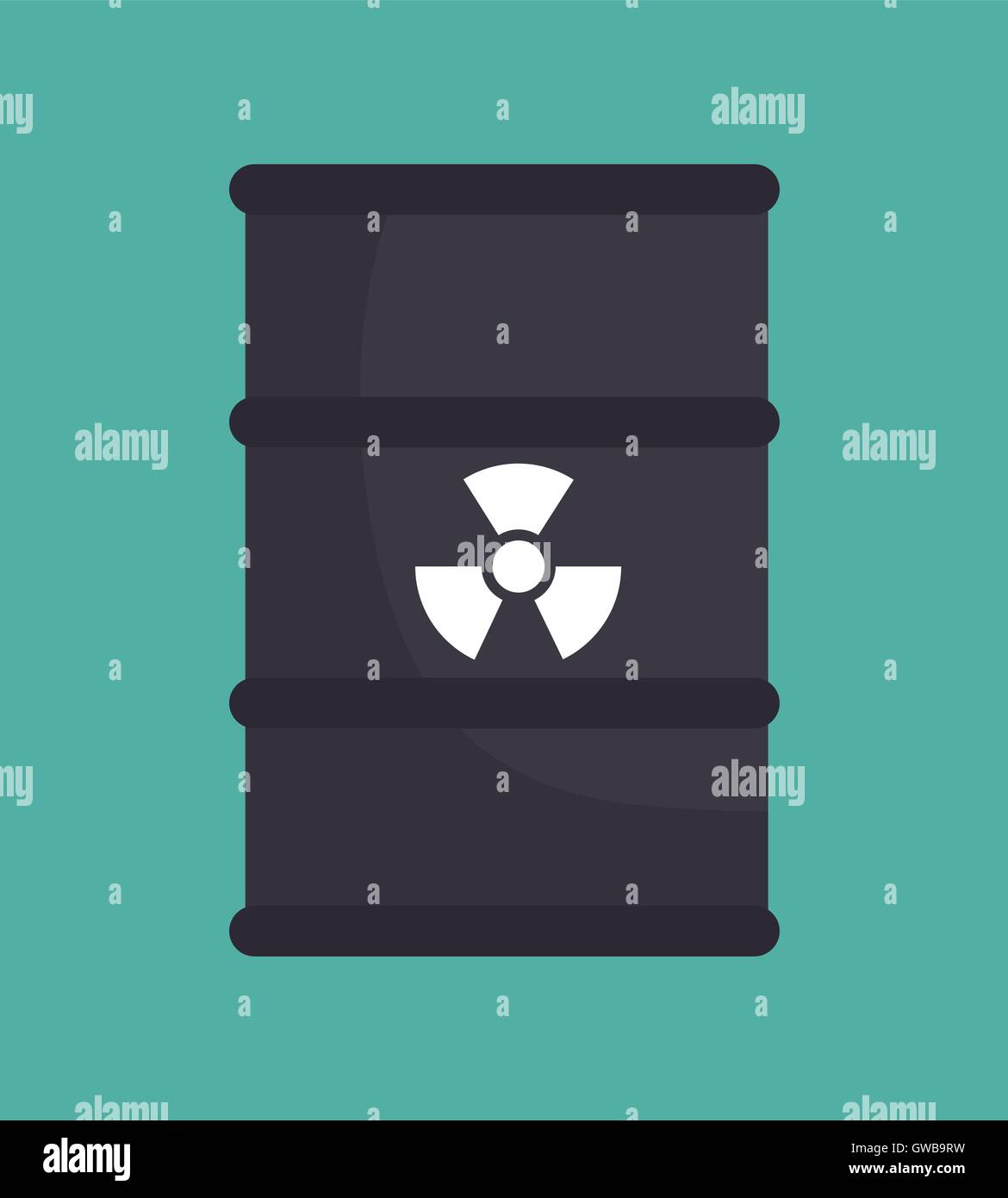 barrel nuclear radiation design isolated Stock Vector