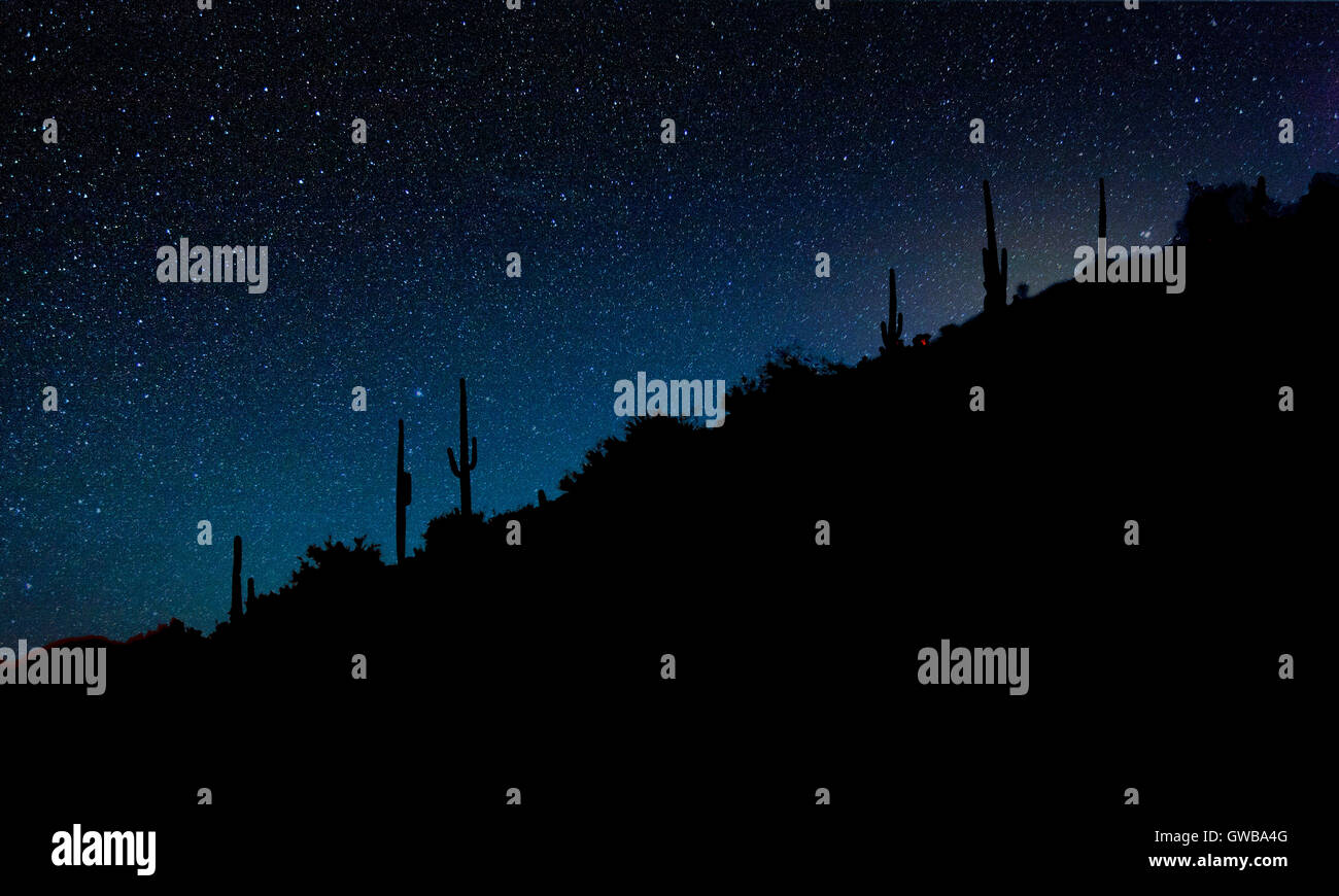 Stars against azure night sky near Carefree, Arizona, USA Stock Photo
