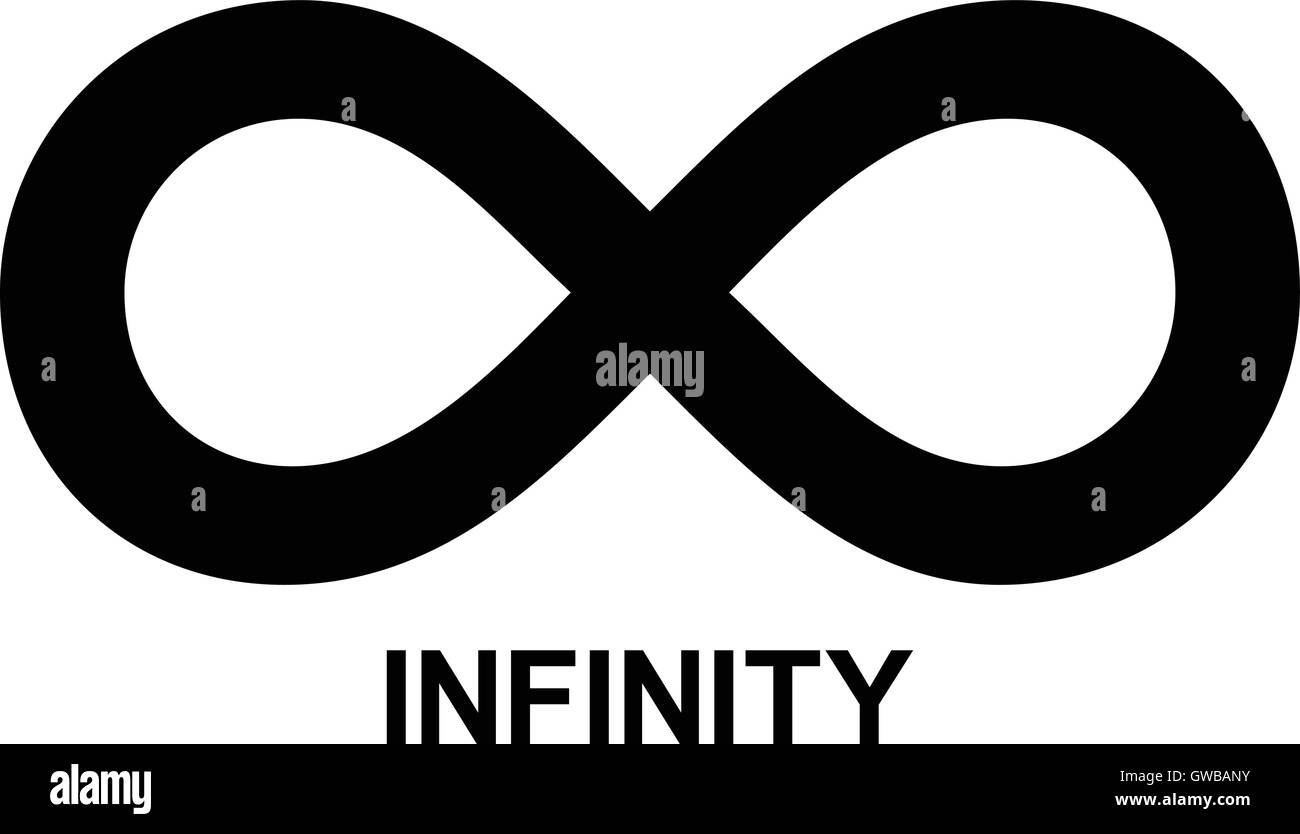 Infinity symbol. Infinity sign, black isolated vector illustration. Stock Vector