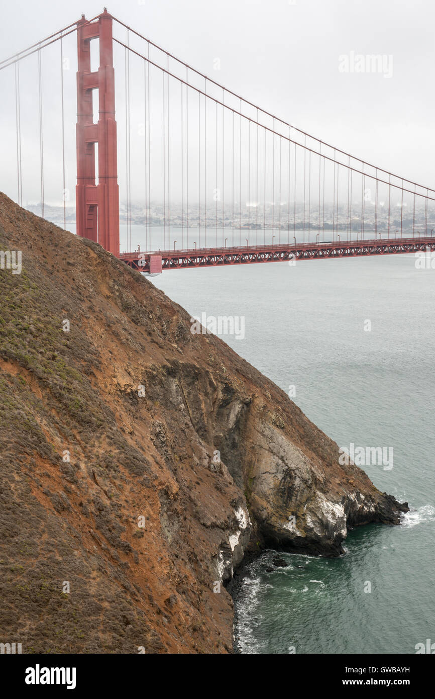 Golden Gate Bridge from Kirby Cove, San Francisco, California, USA Stock Photo