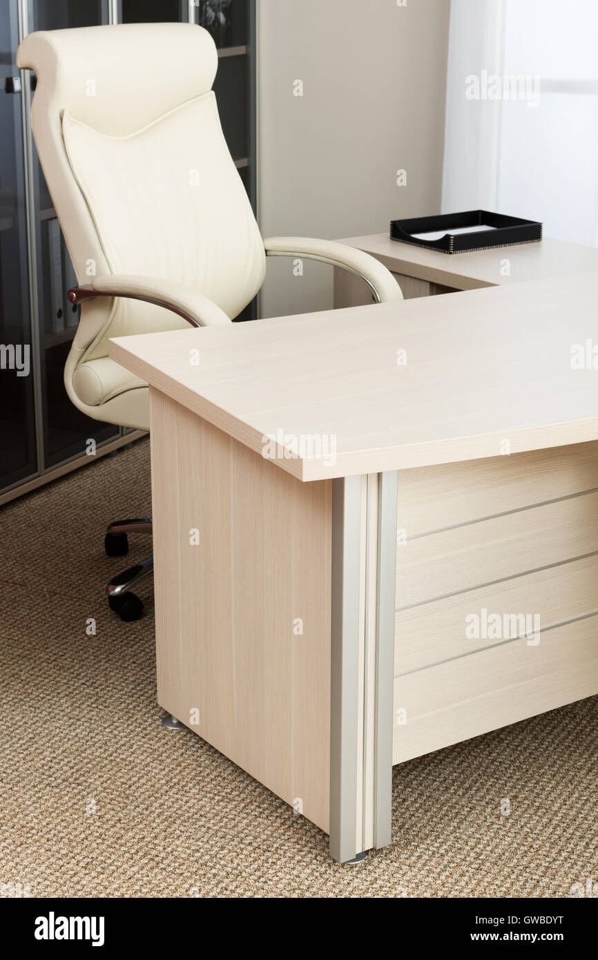 white leather armchair in a modern office Stock Photo Alamy