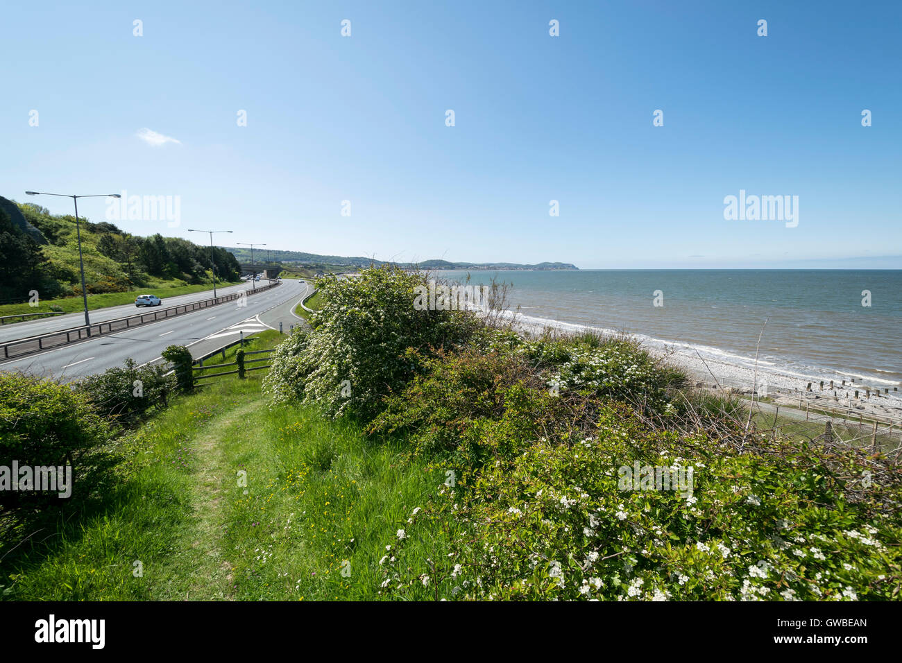 The A55 coast road at Old Colwyn near Colwyn Bay North Wales near to