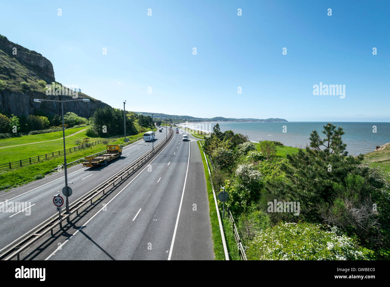The A55 coast road at Old Colwyn near Colwyn Bay North Wales near to