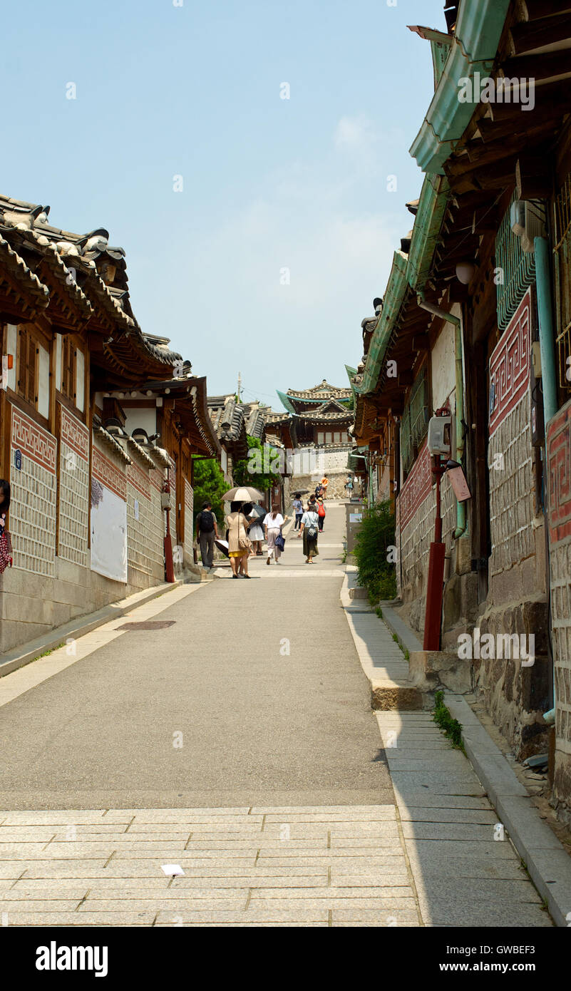 Bukchon Hanok village in summer in Seoul, Korea Stock Photo - Alamy