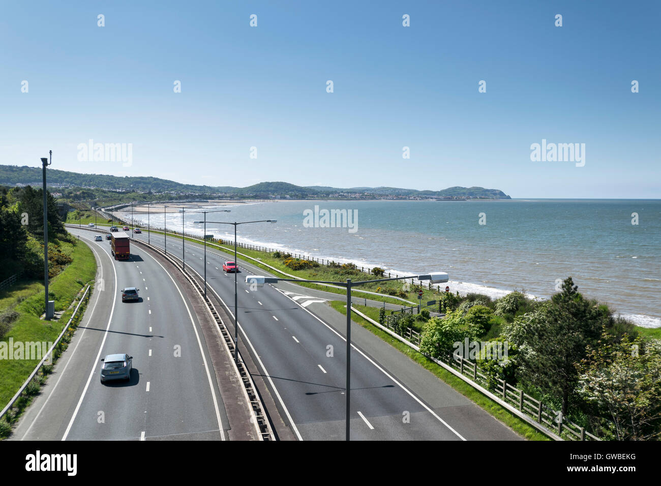 The A55 coast road at Old Colwyn near Colwyn Bay North Wales near to