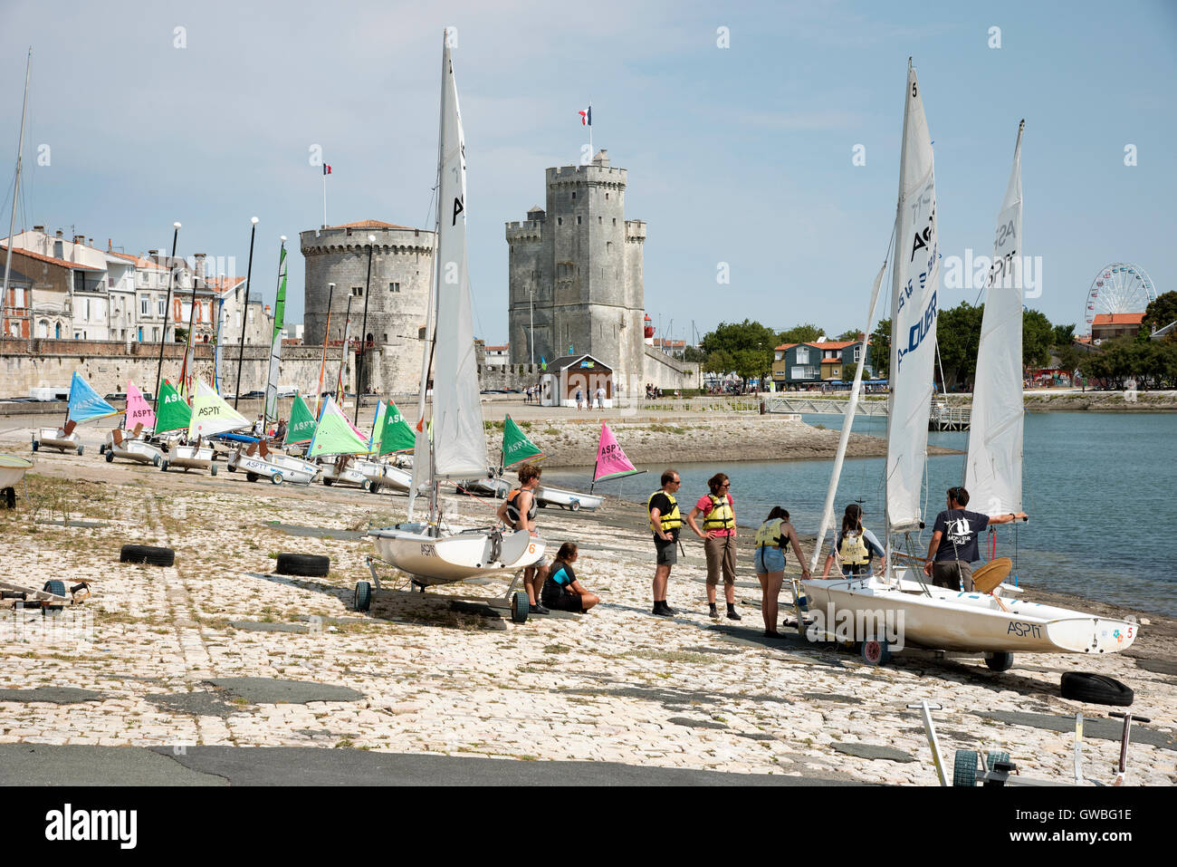 Sailing school in La Rochelle southwest France Young people learning