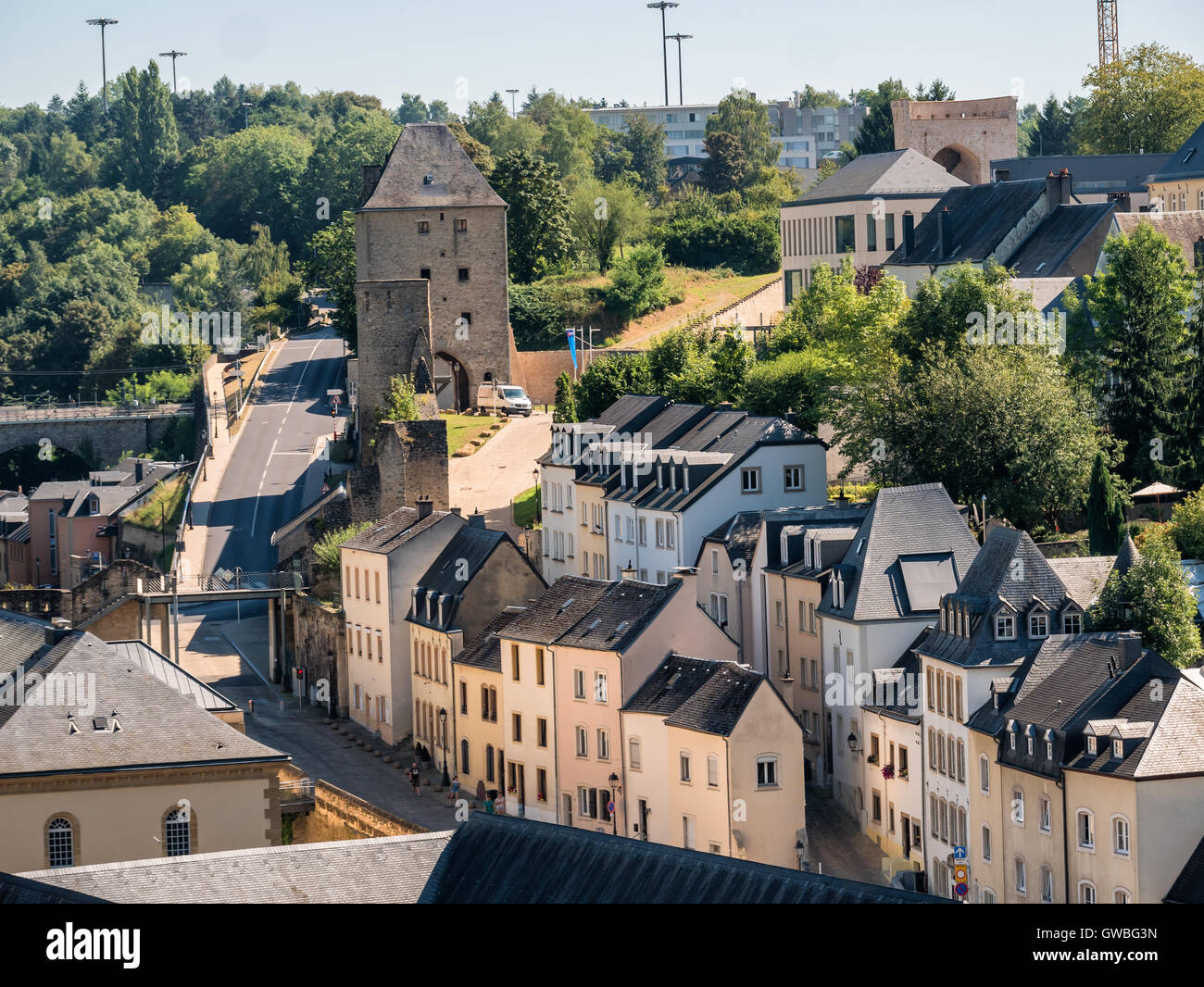 Luxembourg old medieval city with surrounding walls Stock Photo