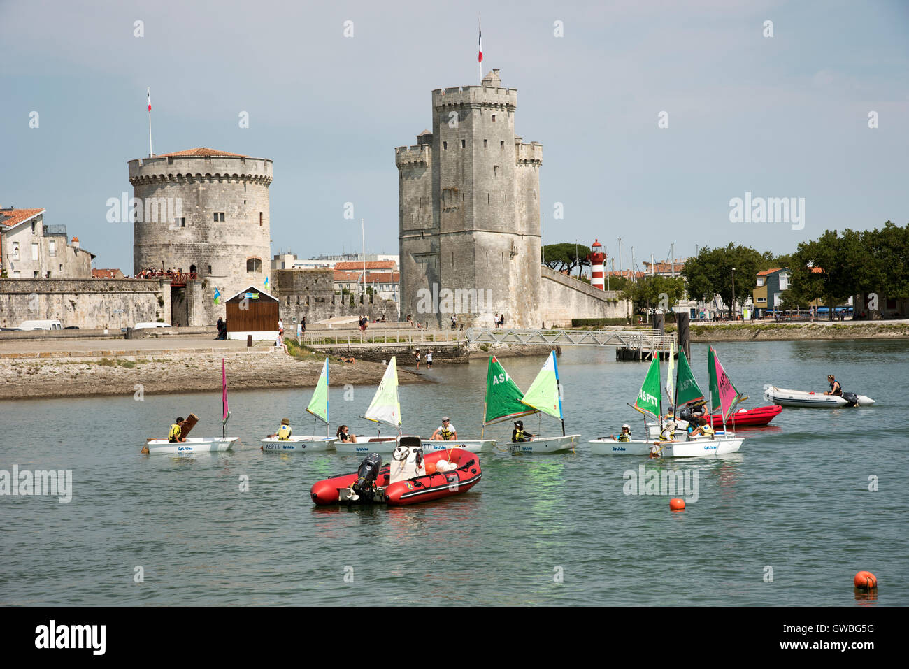 Sailing school in La Rochelle southwest France Young people learning