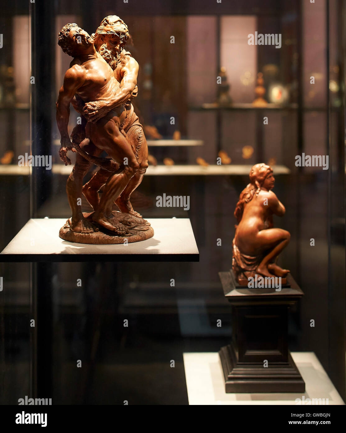 Hercules and Achelous statuette, 17th century. Waddesdon Bequest Gallery at the British Museum, London, United Kingdom. Architect: Stanton Williams, 2015. Stock Photo