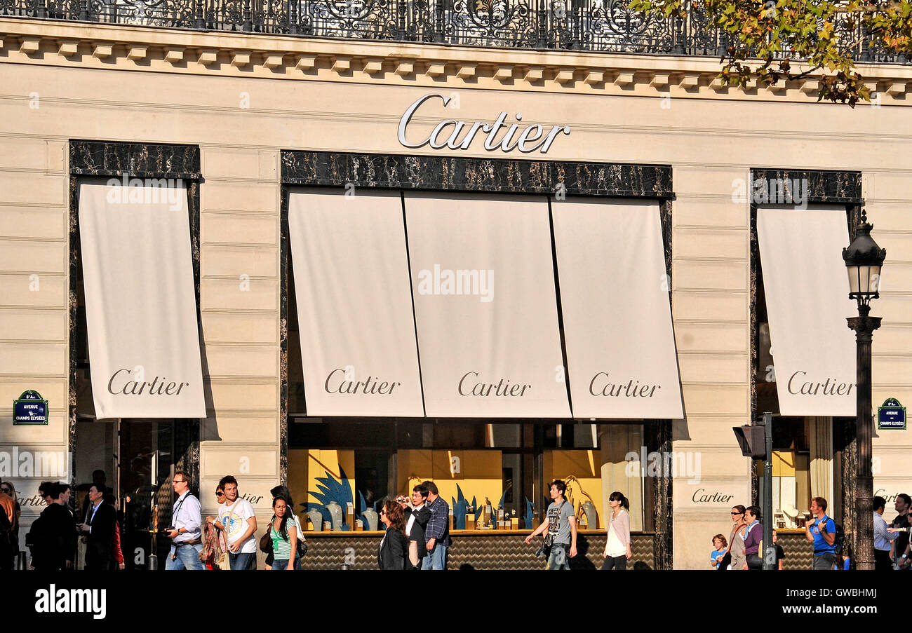 Cartier boutique on Champs Elysee Paris France Stock Photo