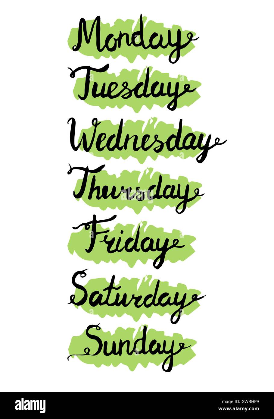 7 Days of the week. Sunday, Monday, Tuesday, Wednesday, Thursday, Friday,  Saturday. Colorful words for planner, calendar, etc. 4938967 Vector Art at  Vecteezy