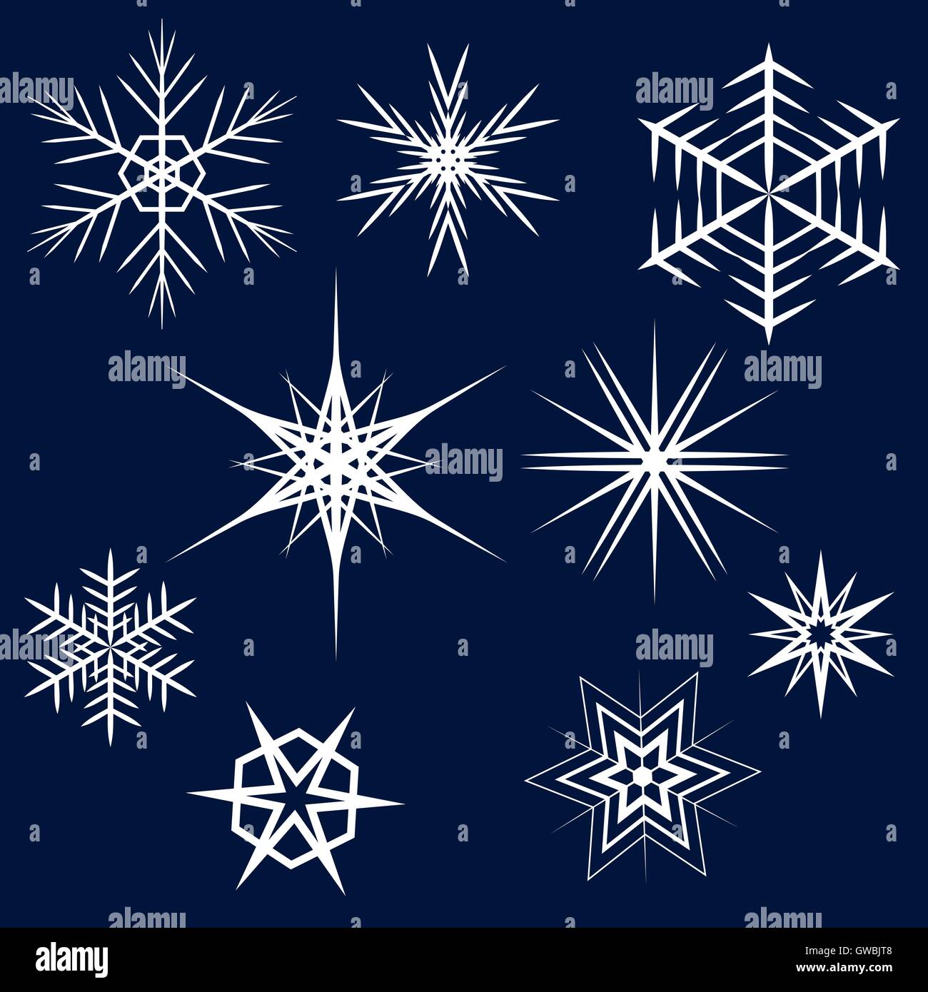 Collection of White Snowflakes Stock Vector Image & Art - Alamy