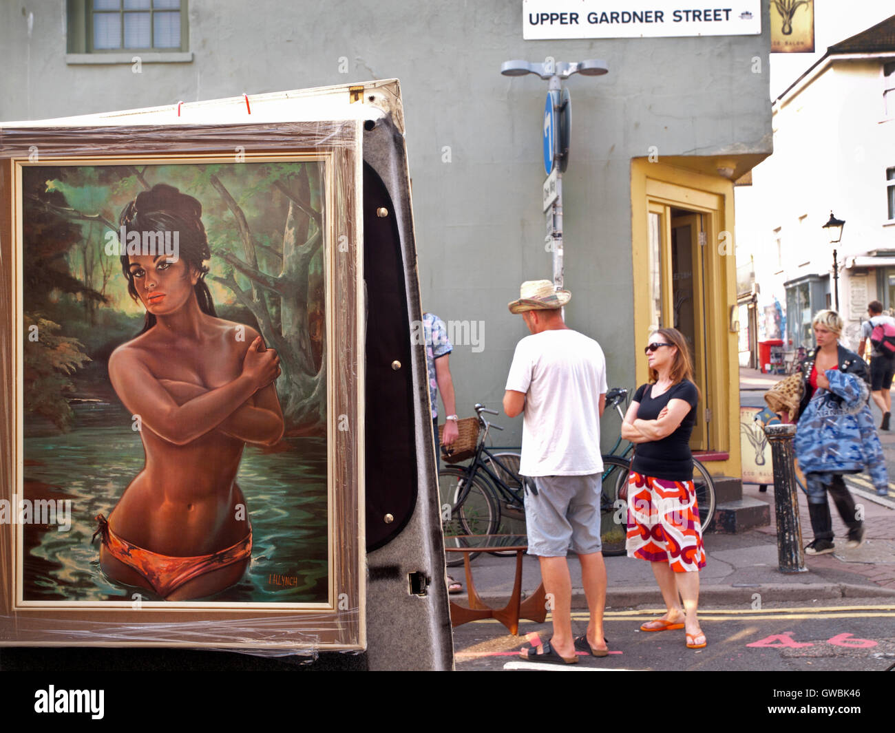 Upper Gardner Street Market in the North Laine area of Brighton Stock Photo Alamy