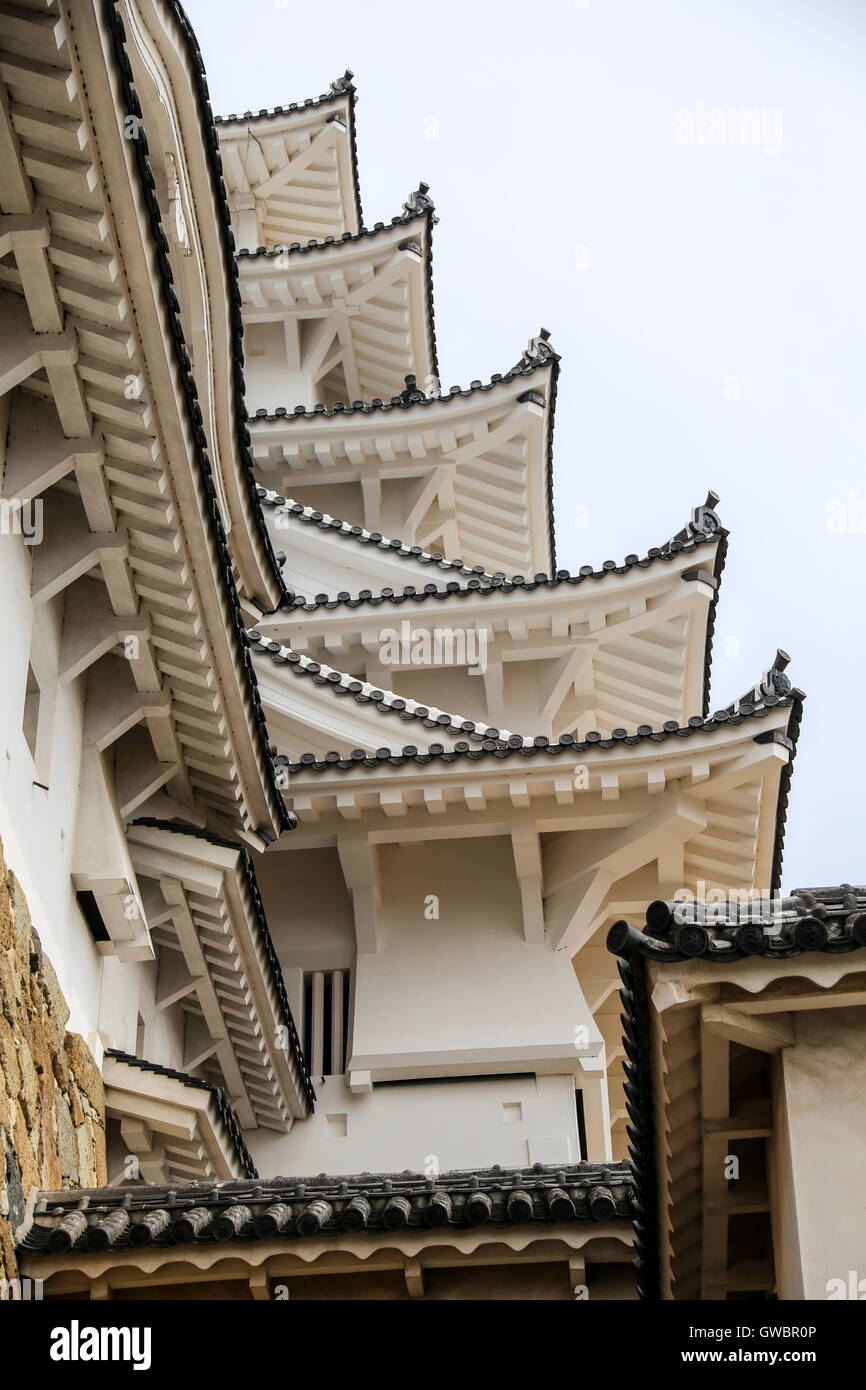 Roof of Himeji Castle in Japan, white castle Stock Photo Alamy