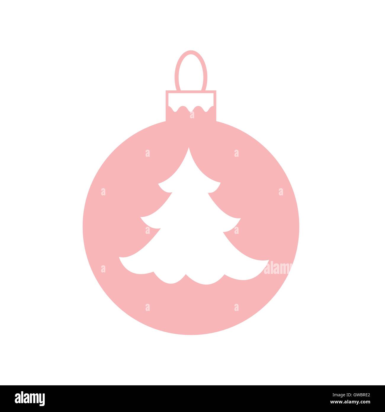 Vector icon Christmas ball with silhouette of Christmas tree on white  background Stock Vector Image \u0026 Art - Alamy, image size:1300x1390