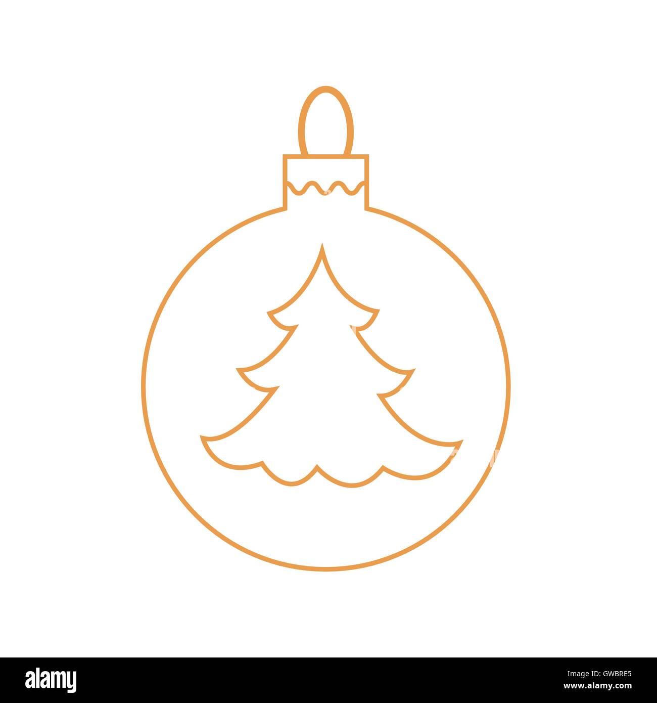 Vector icon Christmas ball with silhouette of Christmas tree in trendy  linear style Stock Vector Image \u0026 Art - Alamy, image size:1300x1390