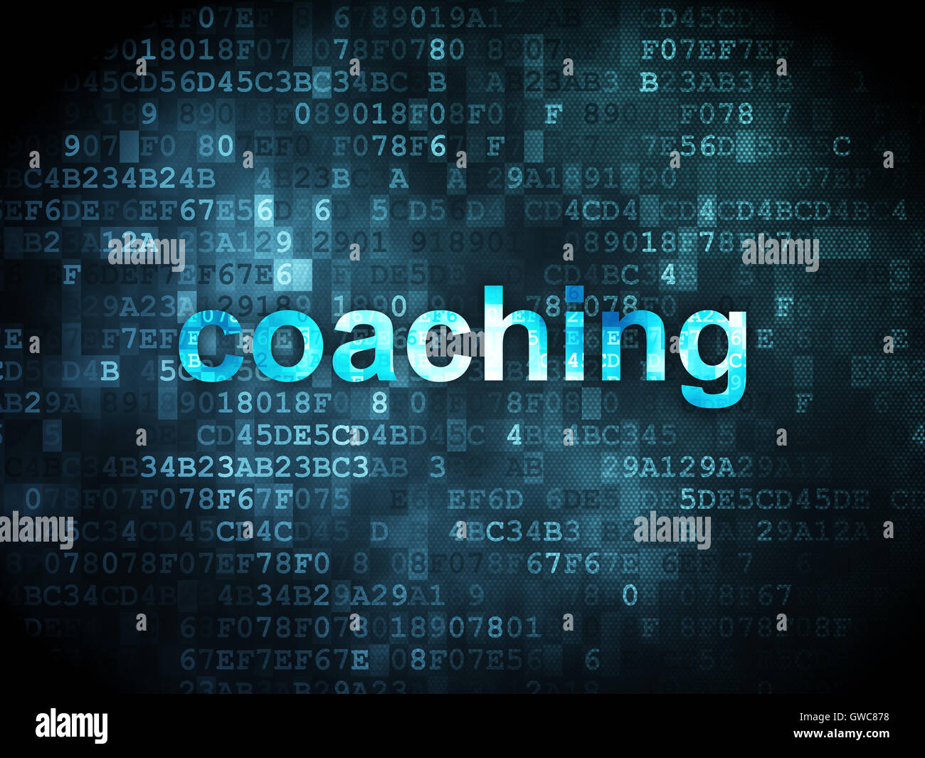 Education concept: Coaching on digital background Stock Photo - Alamy