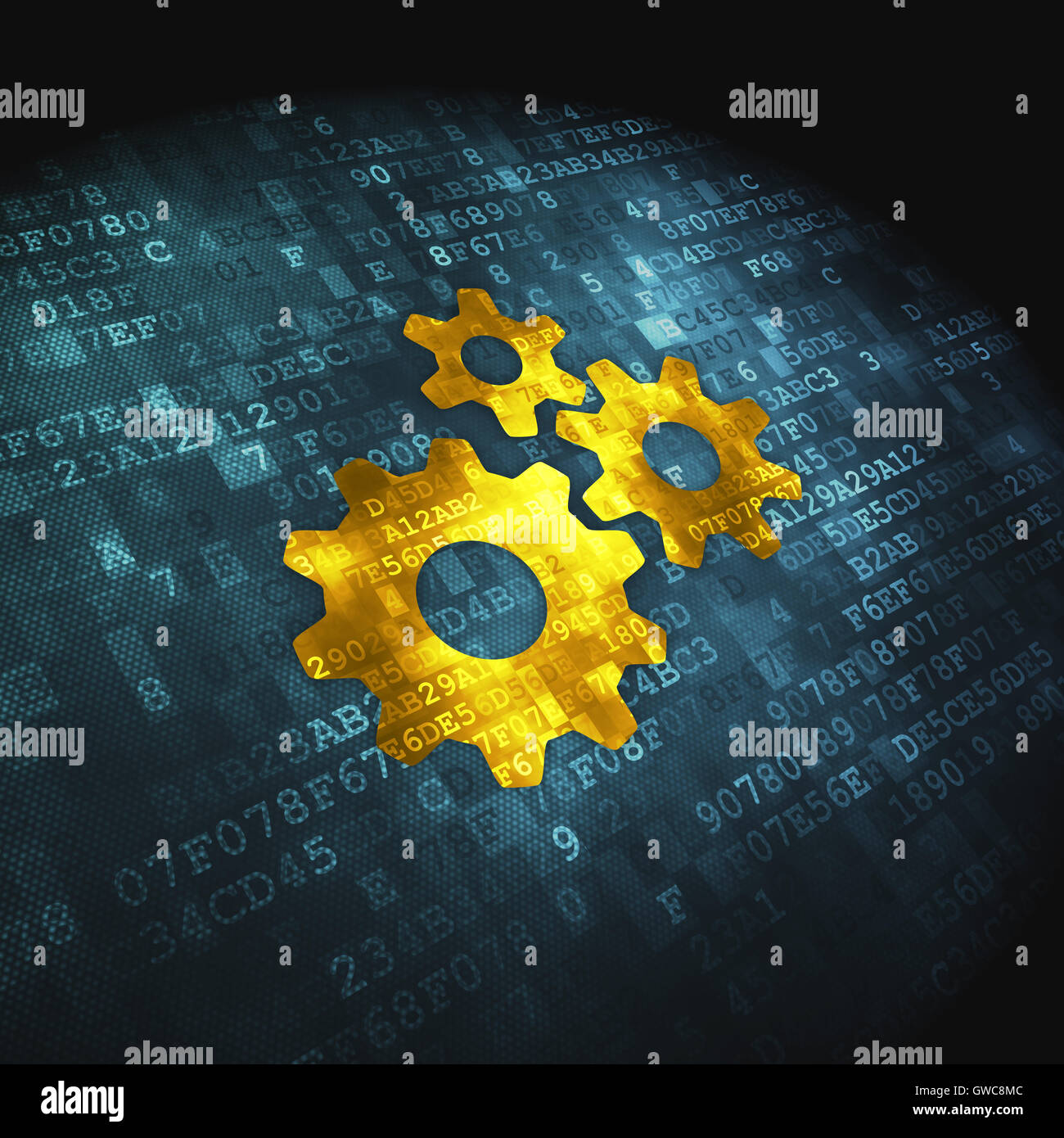Finance concept: Gears on digital background Stock Photo