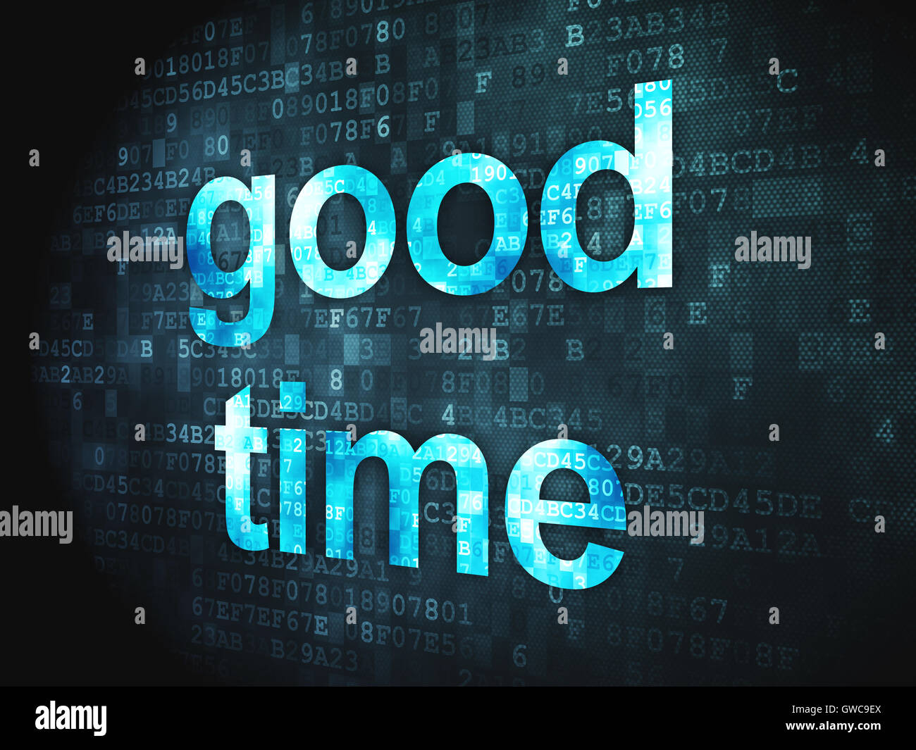 Time concept: Good Time on digital background Stock Photo - Alamy