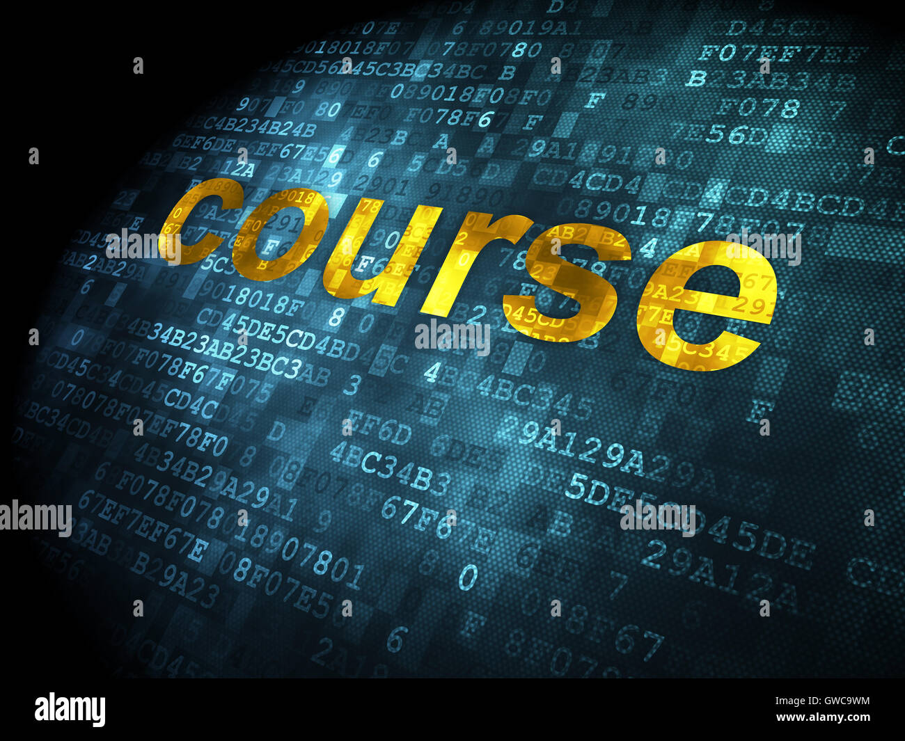 Education concept: Course on digital background Stock Photo - Alamy