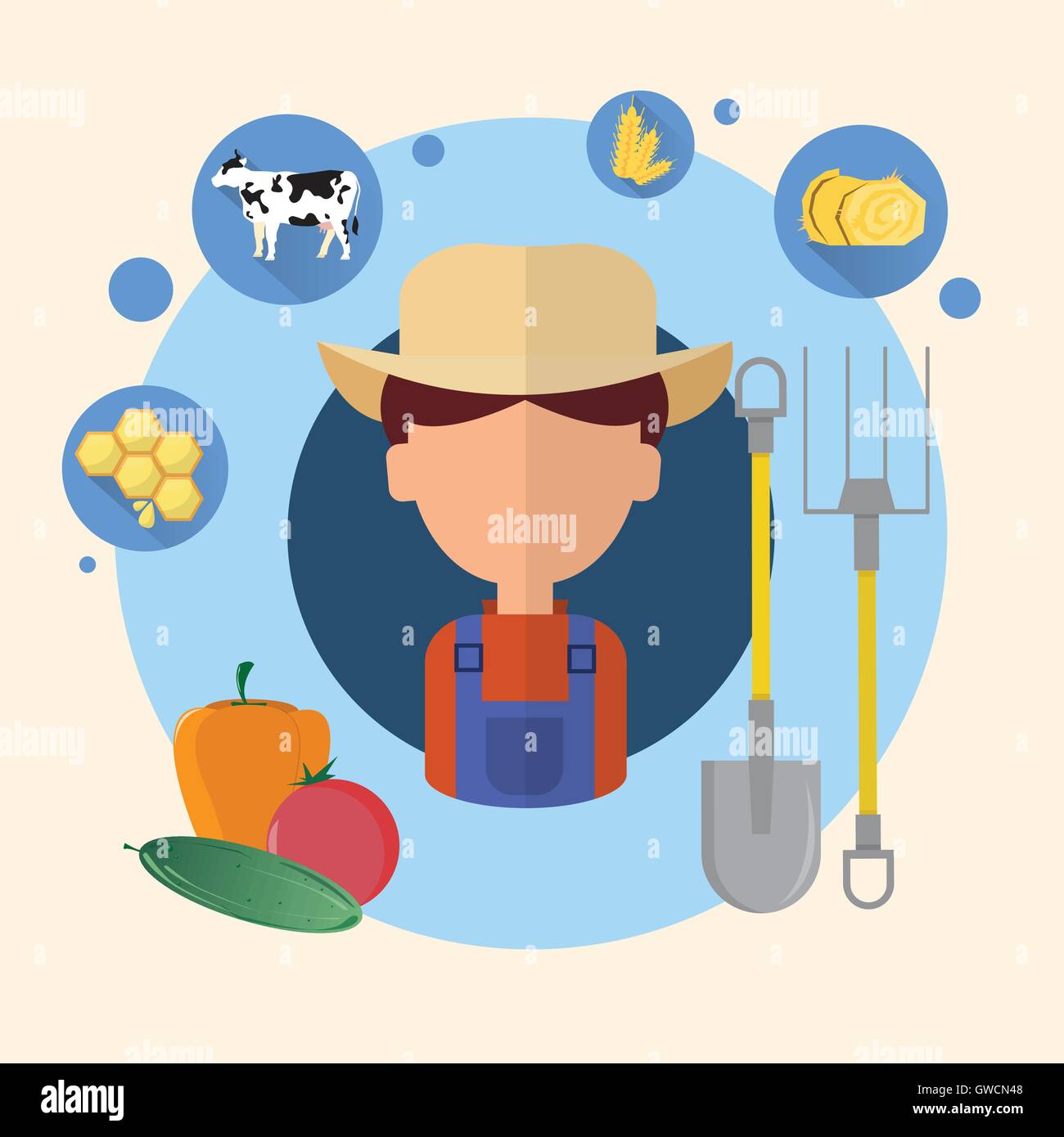 Farmer Man Agriculture Icon Stock Vector Image & Art - Alamy