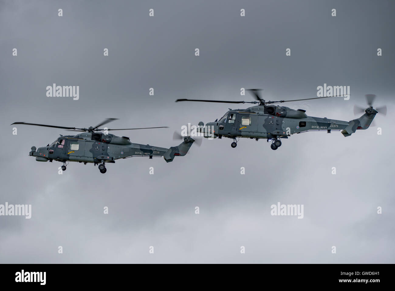 RN Black Cats under a grey sky at Dunsfold. Stock Photo