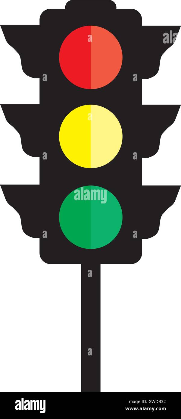 vector illustration of a traffic light isolated on white background ...