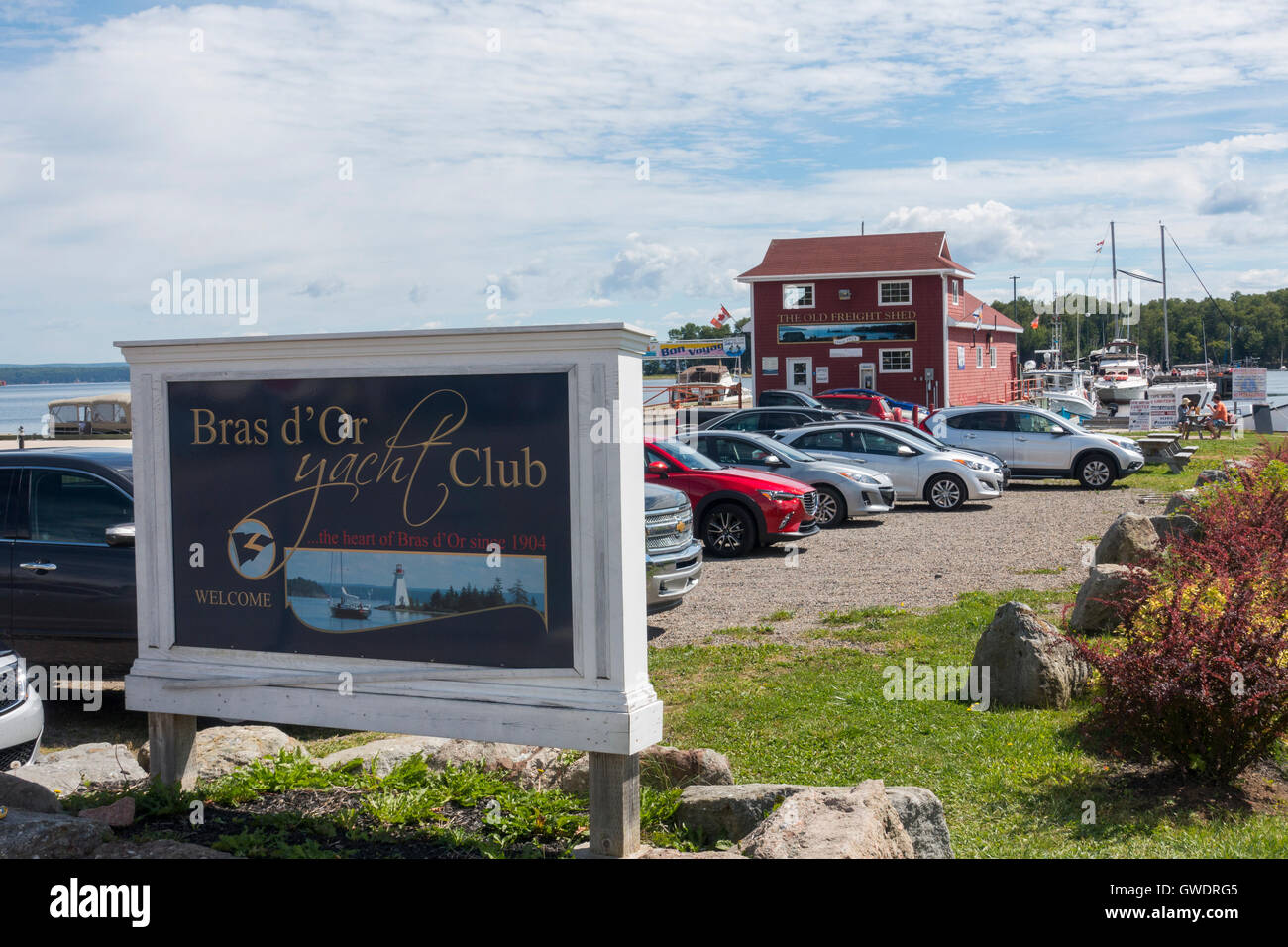 Bras d'Or yacht club Lake Baddeck Cape Breton NS Stock Photo Alamy
