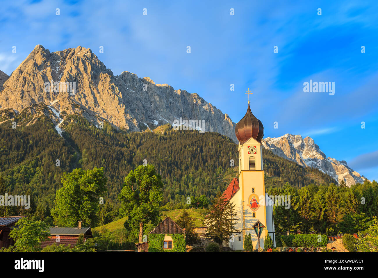 Zugspitze top of Germany Stock Photo