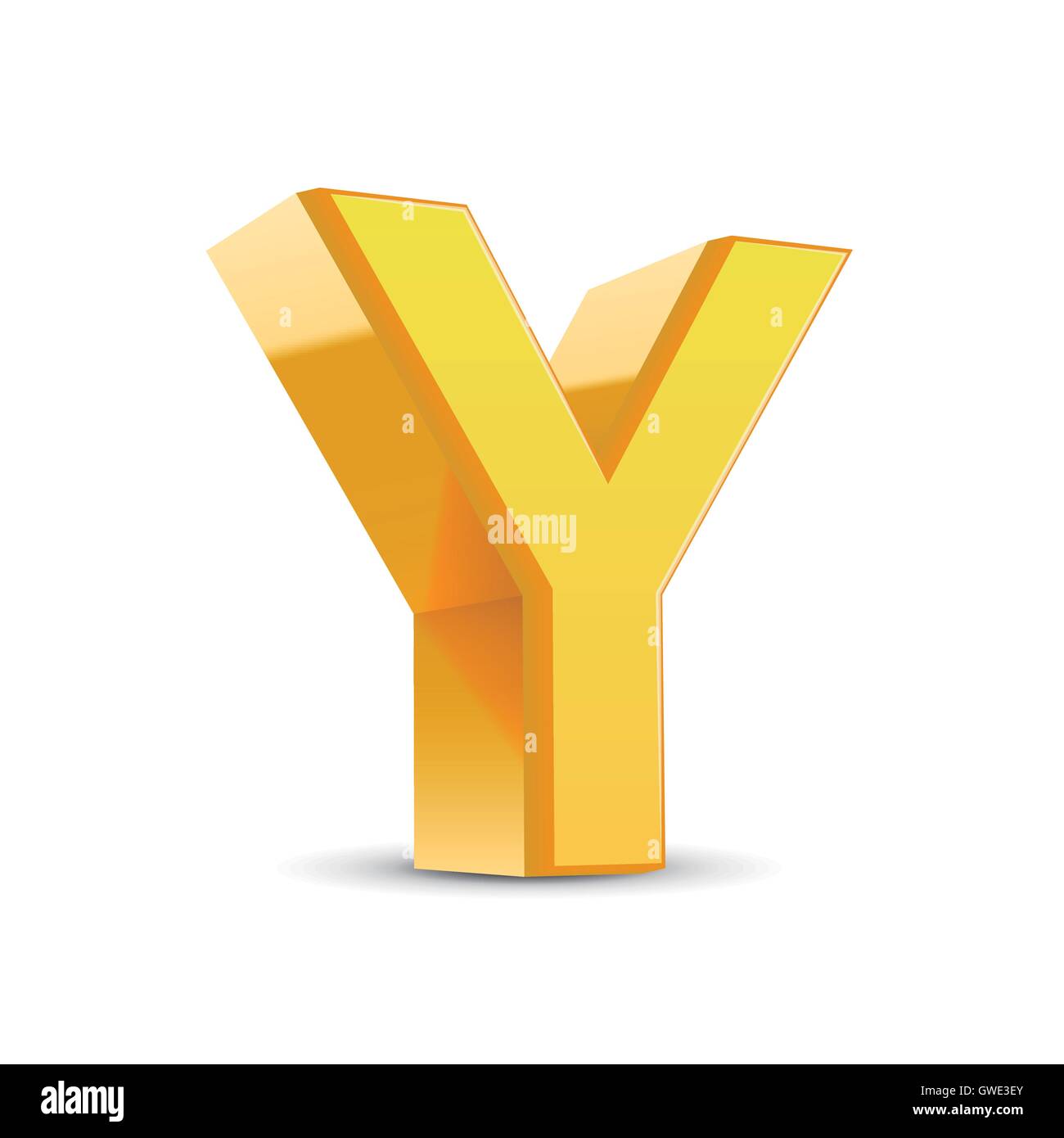 3d Image Yellow Letter Y Isolated On White Background Stock Vector 