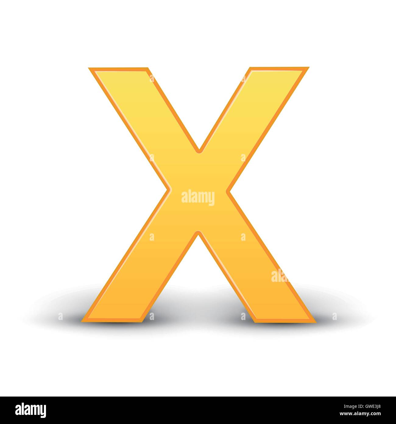 3D image yellow letter X isolated on white background Stock Vector Image & Art Alamy
