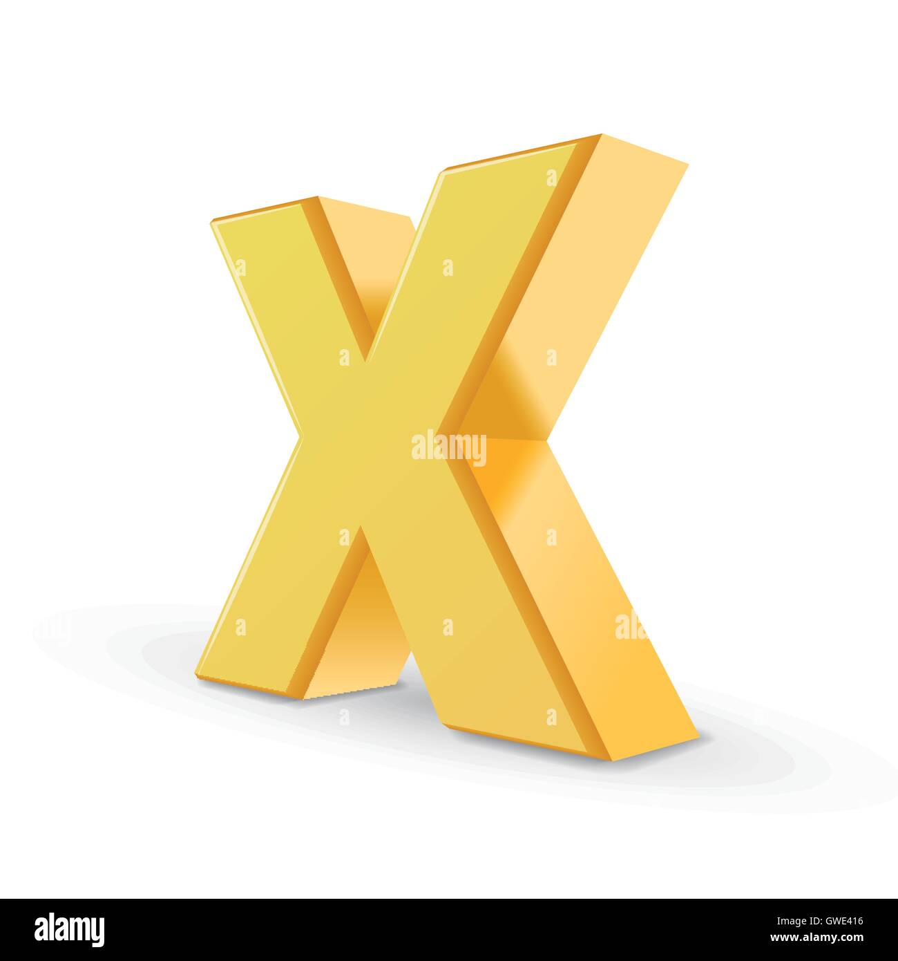 3D image yellow letter X isolated on white background Stock Vector Image & Art Alamy