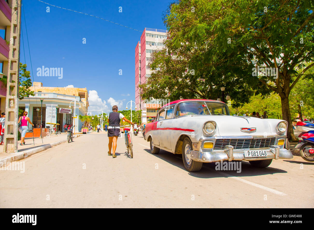 CIEGO DE AVILA, CUBA SEPTEMBER 5, 2015 Classic vintage American cars