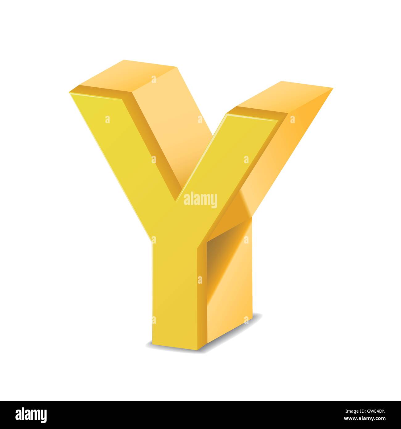 3D image yellow letter Y isolated on white background Stock Vector ...