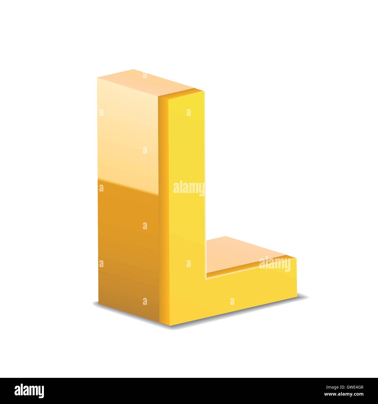 3D image yellow letter L isolated on white background Stock Vector ...
