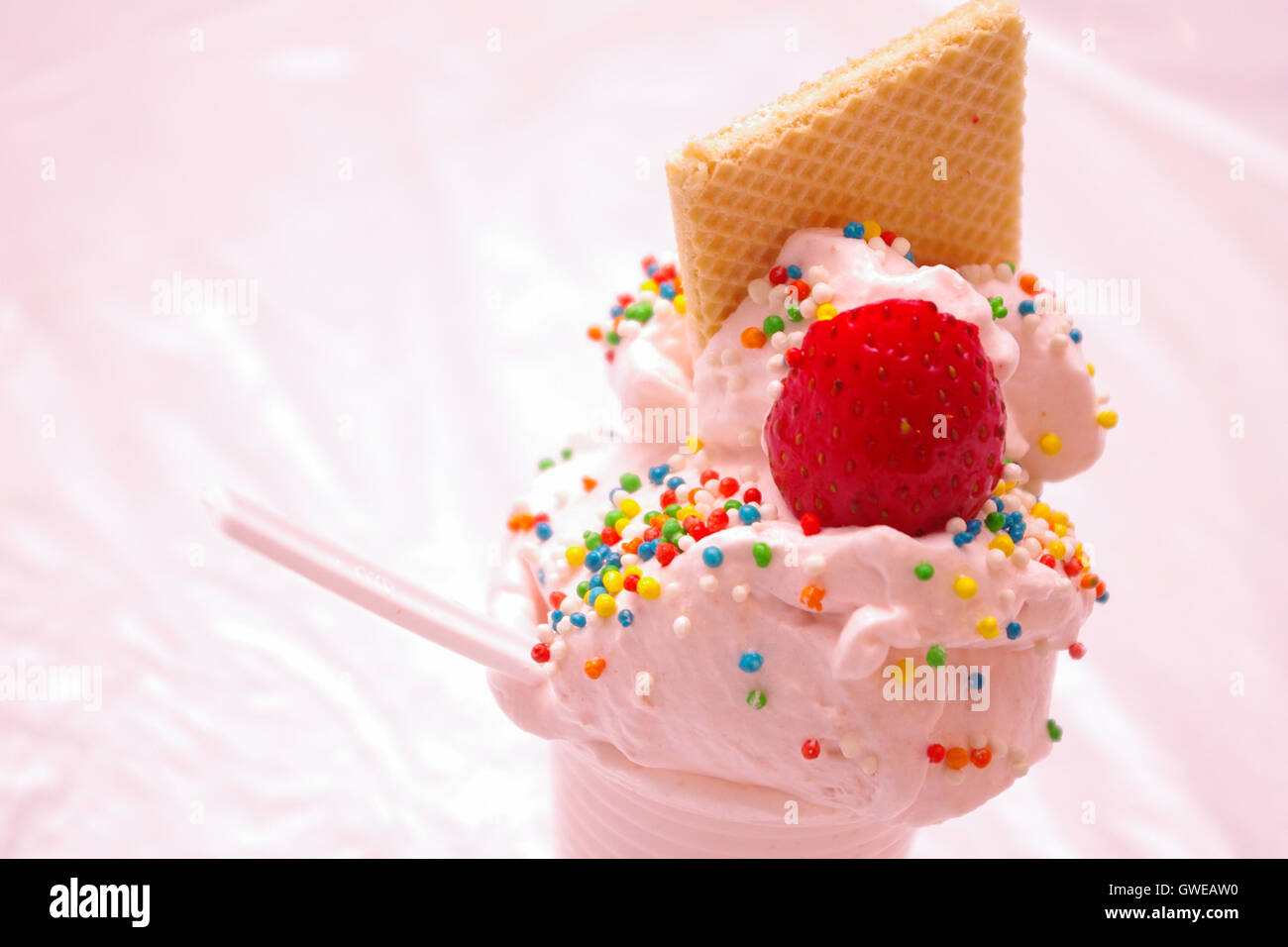 Traditional whip egg yolk with fruits flavor and colors decorated